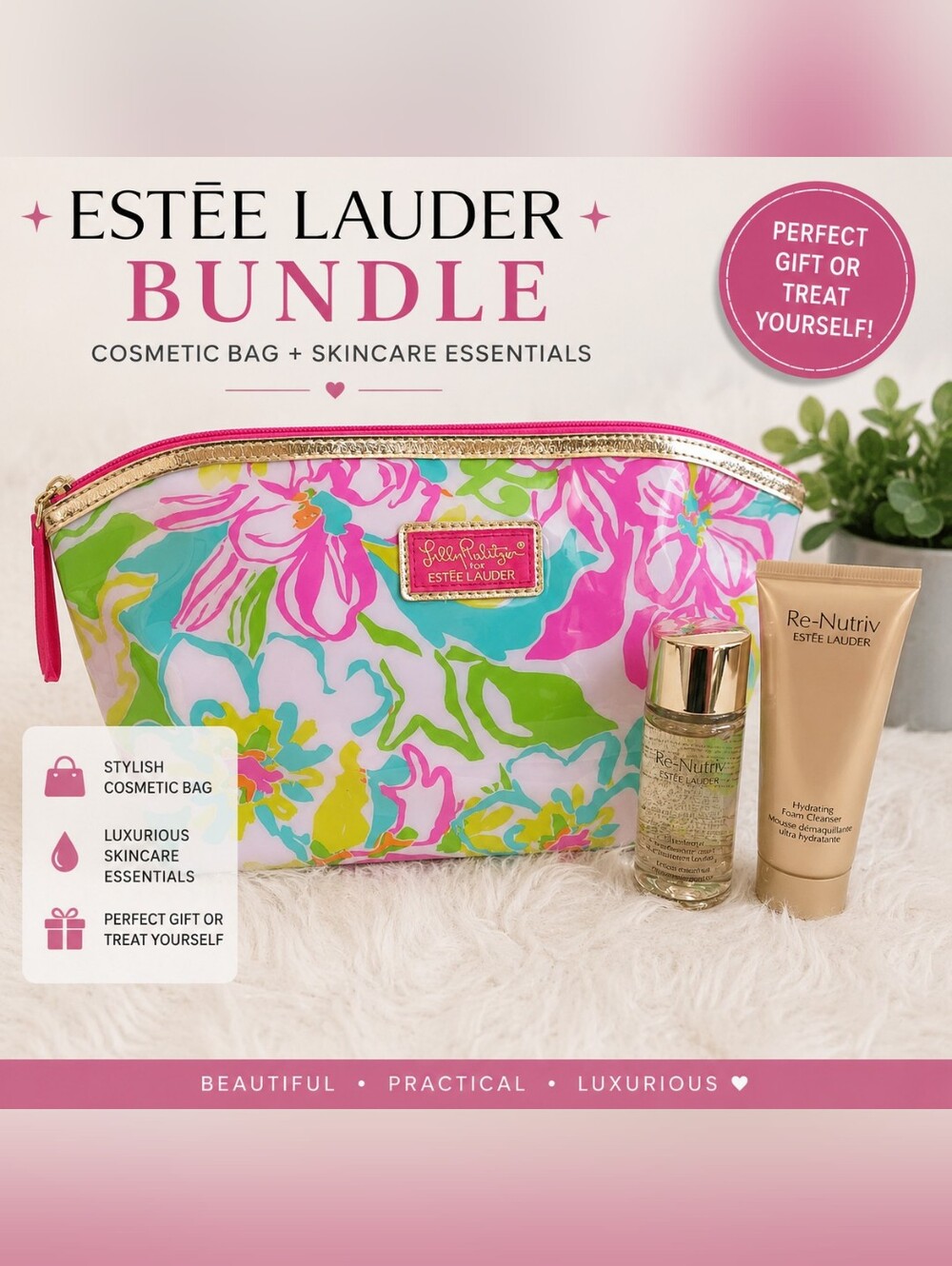Estée Lauder Skincare & Cosmetic Bag Bundle